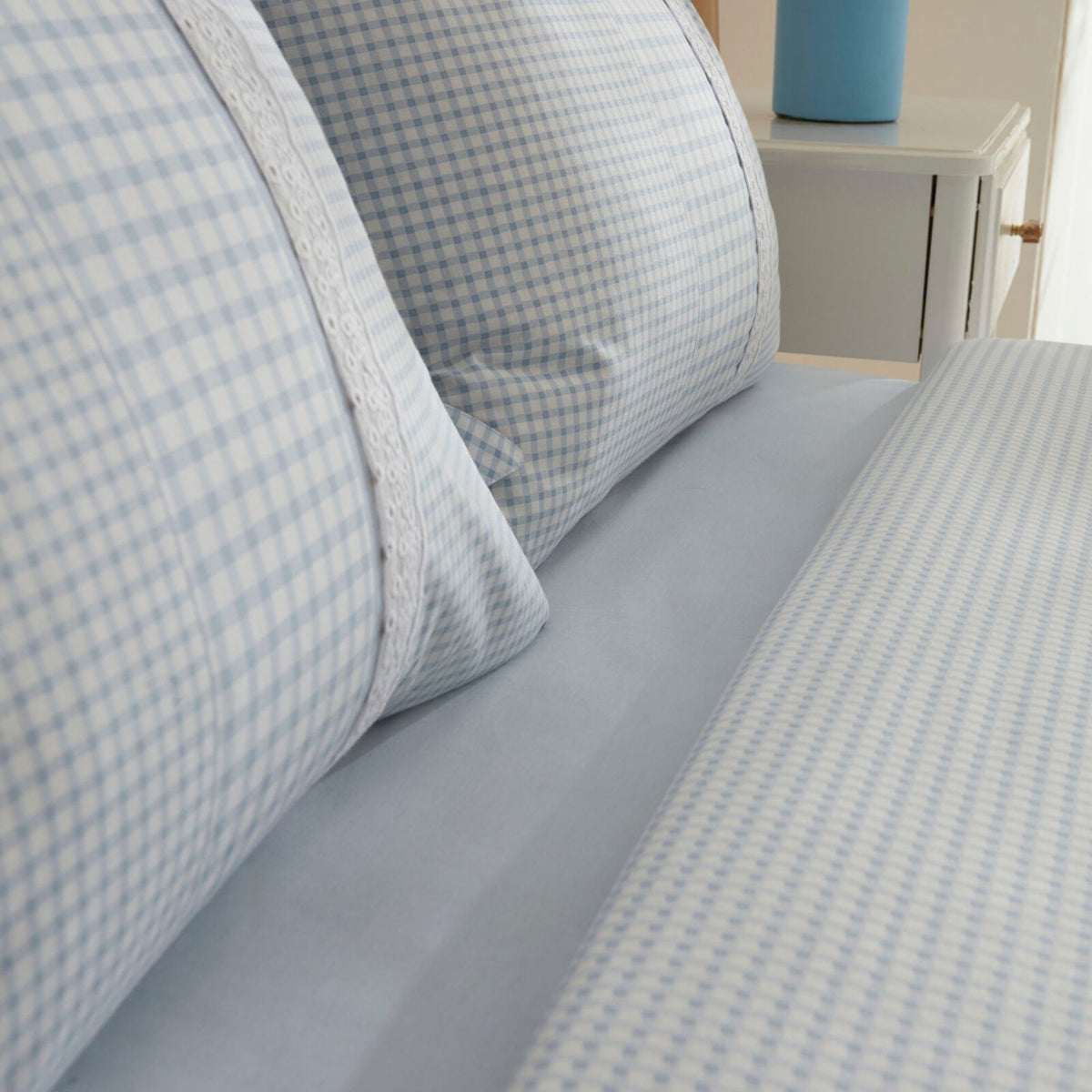 Karaca Home Luisa %100 Cotton Double Duvet Cover Set Blue - MALLTURK
