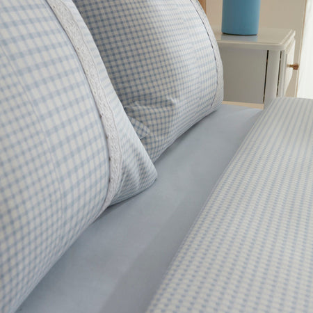 Karaca Home Luisa %100 Cotton Double Duvet Cover Set Blue - MALLTURK
