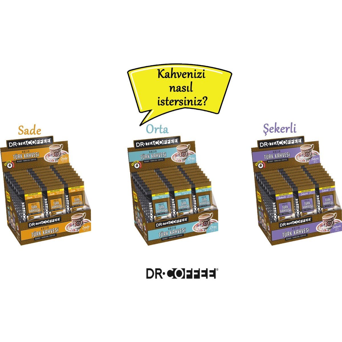Dr.CoffeeDr Coffe Dr.Coffee instant Turkish Coffee with Sugar 11g 24 Pack - MALLTURK