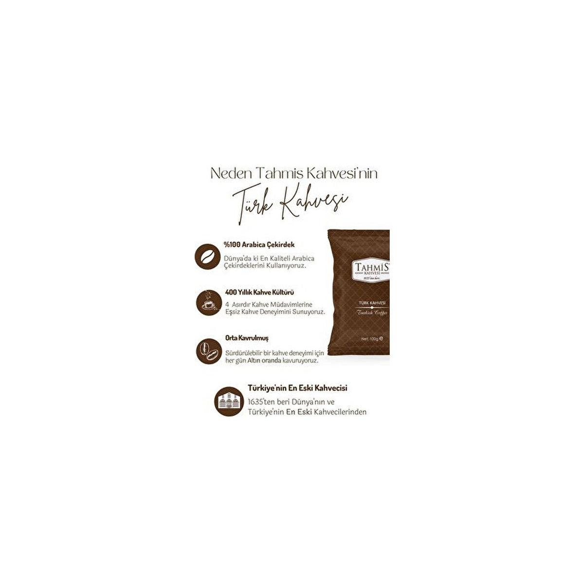Tahmis Turkish Coffee 100 g | Special Roast | Rich Aroma - MALLTURK