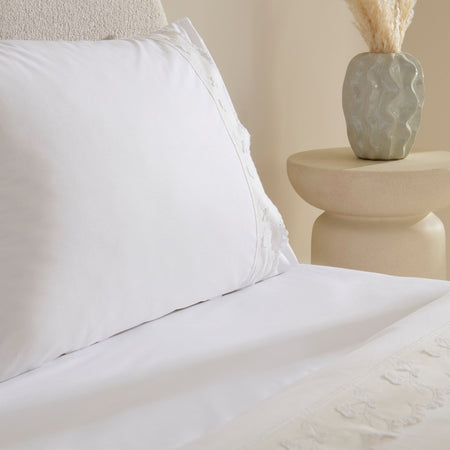 Karaca Home Delvyn %100 Cotton Double Duvet Cover Set White
