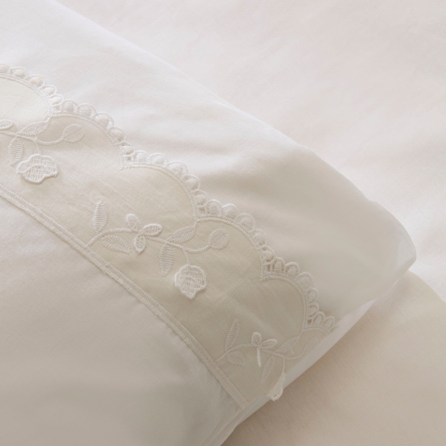 Karaca Home Delvyn %100 Cotton Double Duvet Cover Set White