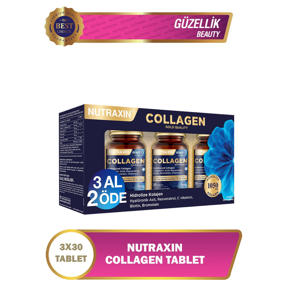 Nutraxin Beauty Gold Collagen 30 Tablet 3 Al 2 Ode - MALLTURK