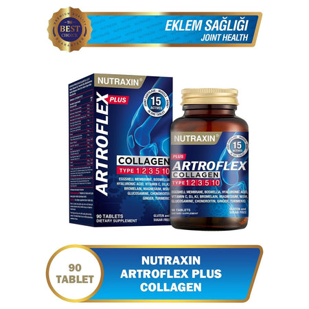 Nutraxin Artroflex Plus Collagen Type 1 2 3 5 10 90 Tbl Magnesium Bromelain Yumurta Kabugu Glukozamin Msm - MALLTURK