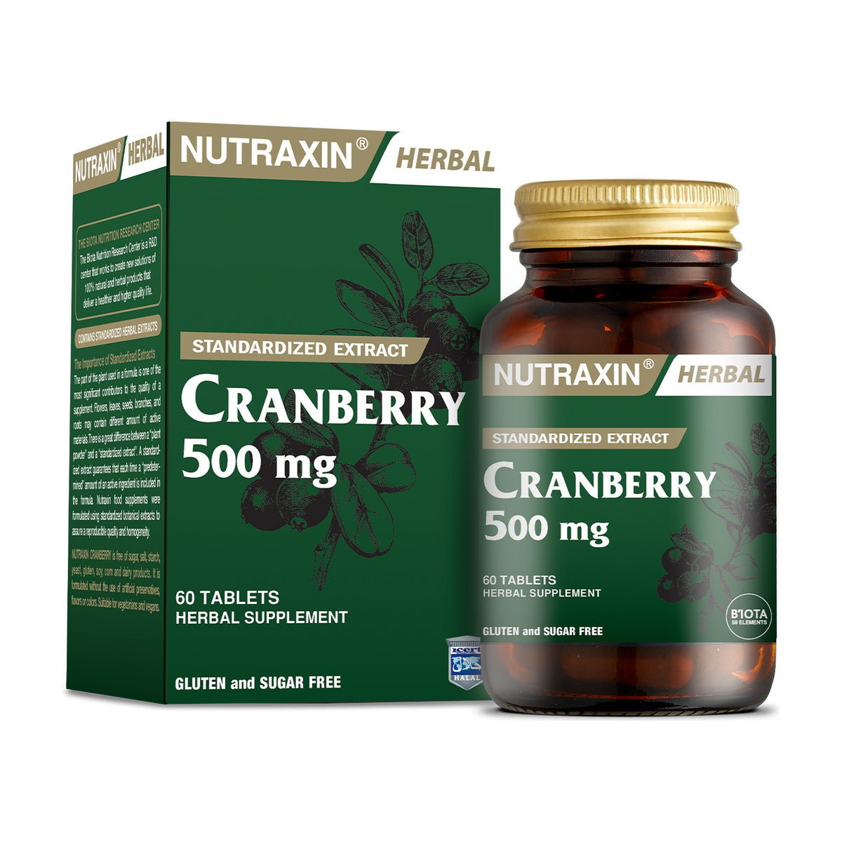 Nutraxin Cranberry 500 mg 60 Tablet | Turna Yemisi Ekstresi | 1000 mg Kizilcik Ekstresi - MALLTURK