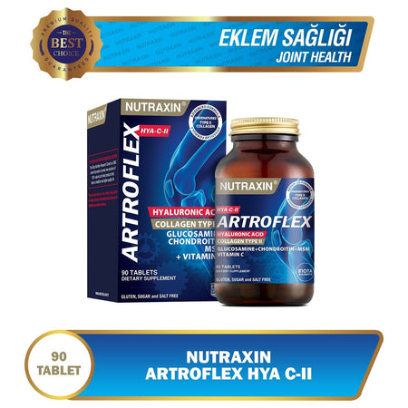 Nutraxin Artroflex HYA-C-II 90 TabletTip II Collagen, Glukozamin, MSM, Hyaluronik Asit - MALLTURK