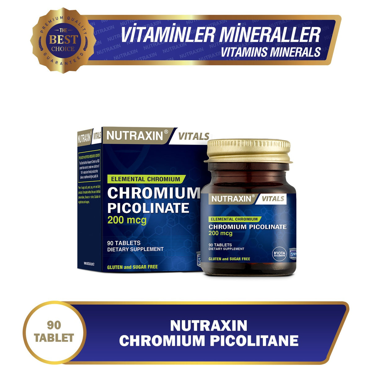 Nutraxin Chromium Picolinate 200 Mcg 90 Tablet - MALLTURK