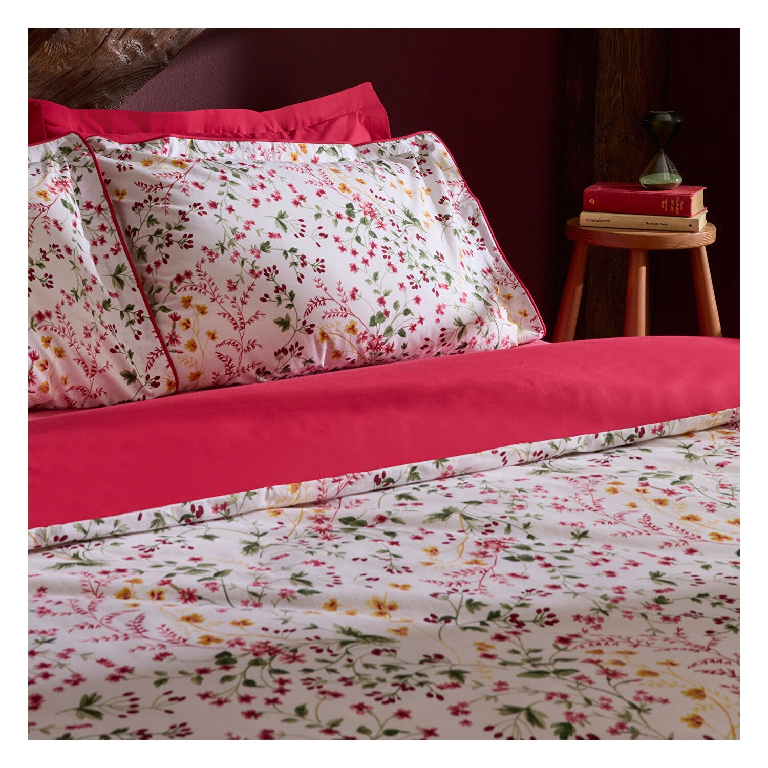 Karaca Home Berry Haven Double Duvet Cover Set Red - MALLTURK