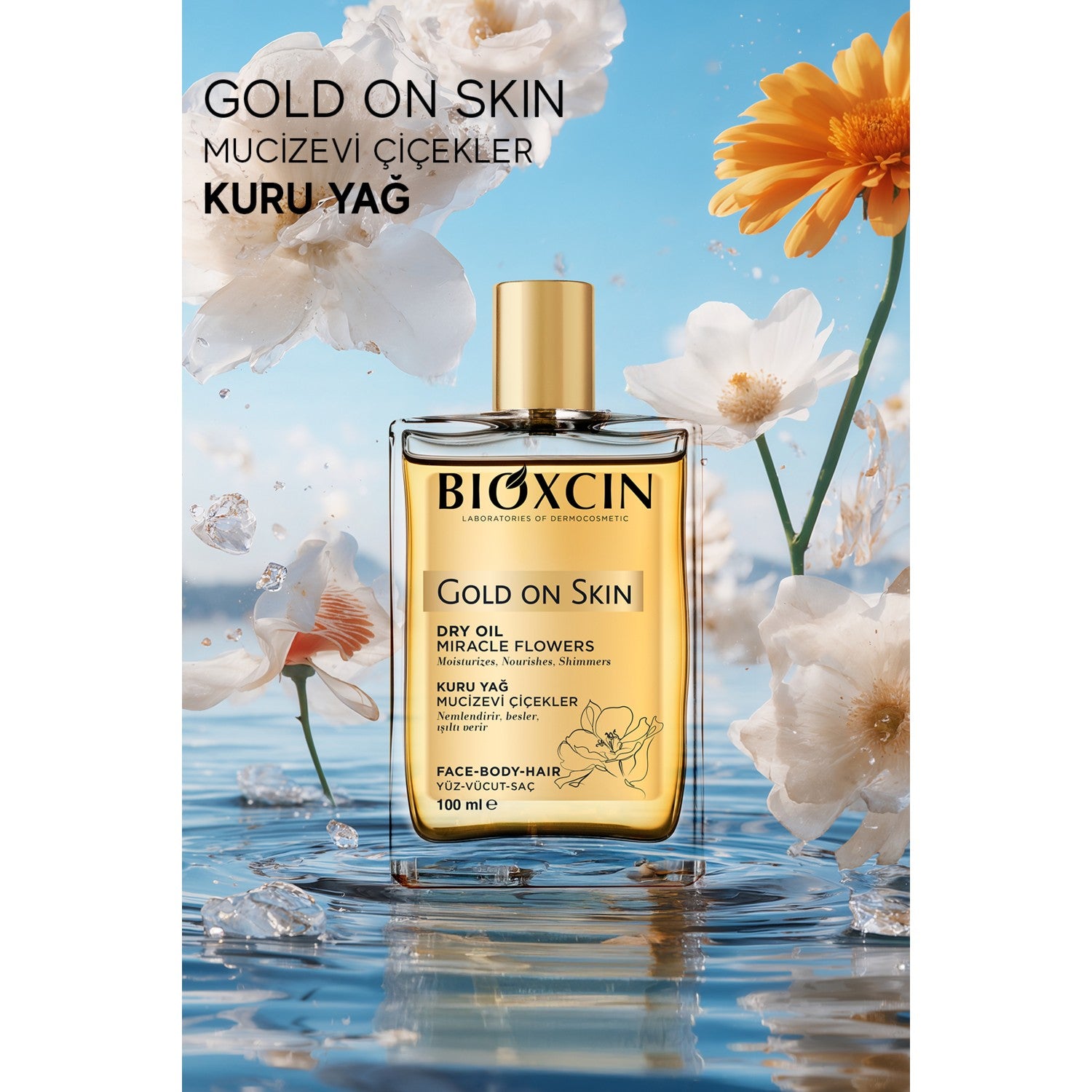 Bioxcin Gold On Skin Dry Oil