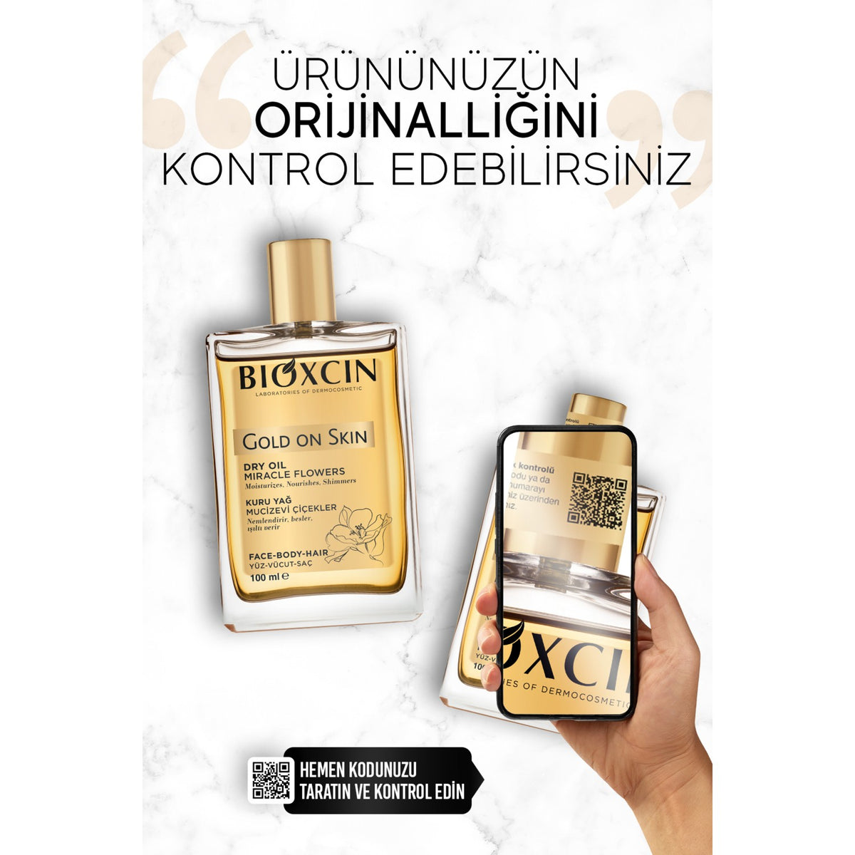 Bioxcin Gold On Skin Dry Oil