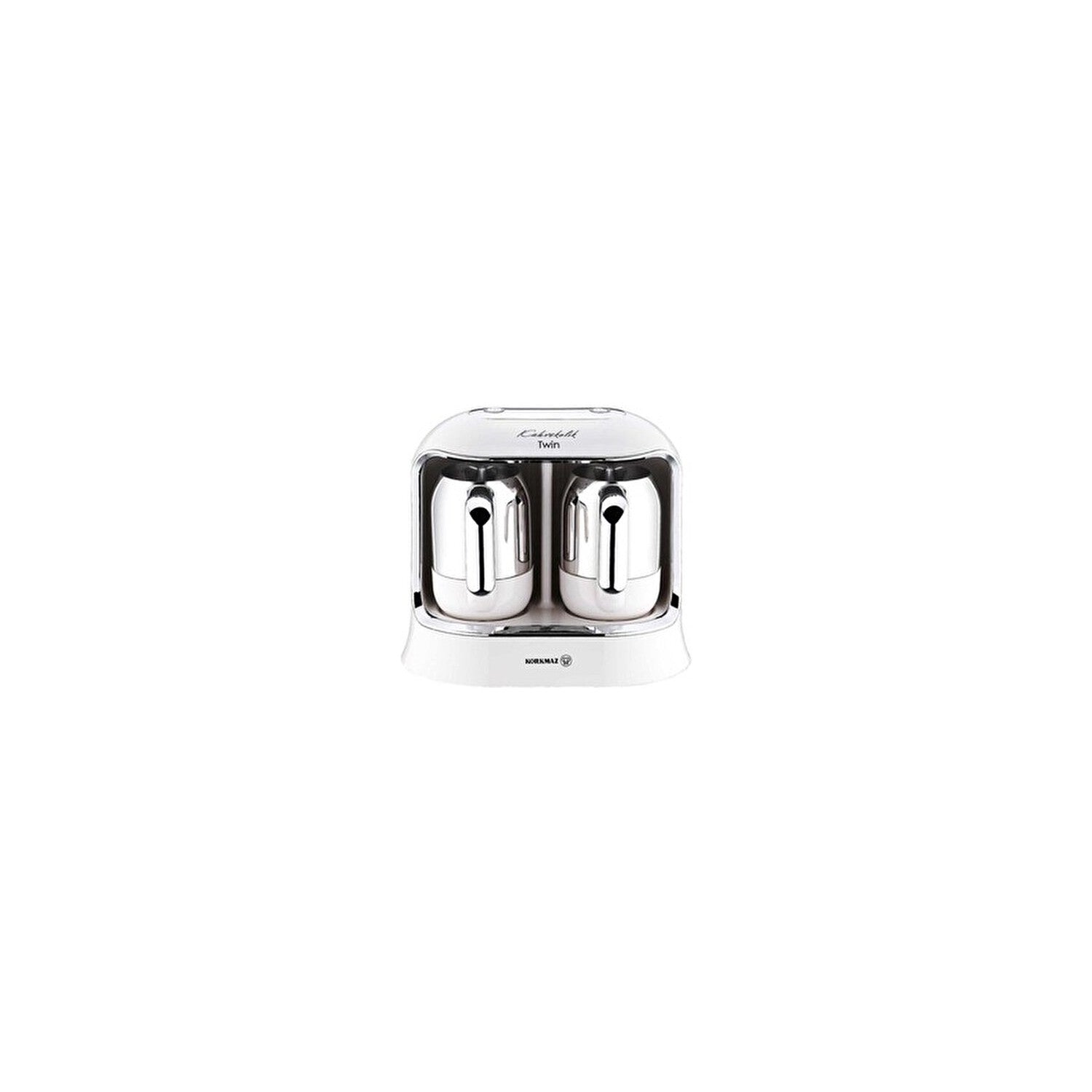 Korkmaz Kahvekolik Twin A861-08 Coffee Maker, Vanilla and Chrome - MALLTURK