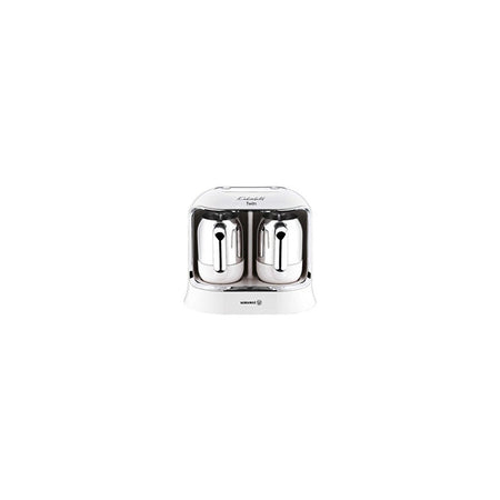 Korkmaz Kahvekolik Twin A861-08 Coffee Maker, Vanilla and Chrome - MALLTURK
