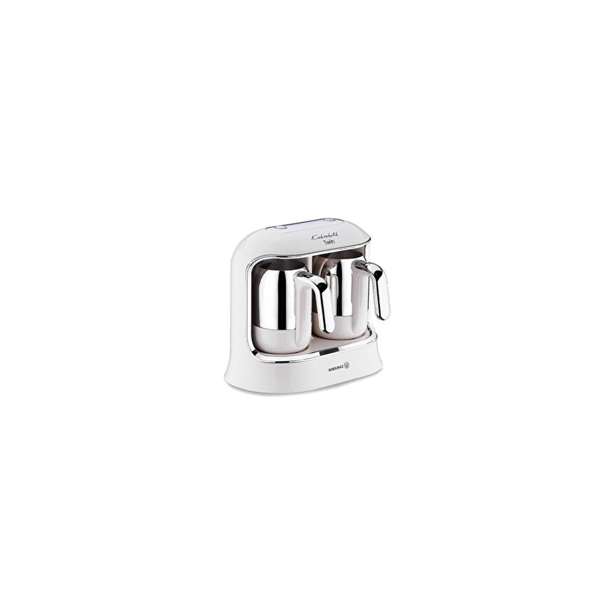 Korkmaz Kahvekolik Twin A861-08 Coffee Maker, Vanilla and Chrome - MALLTURK