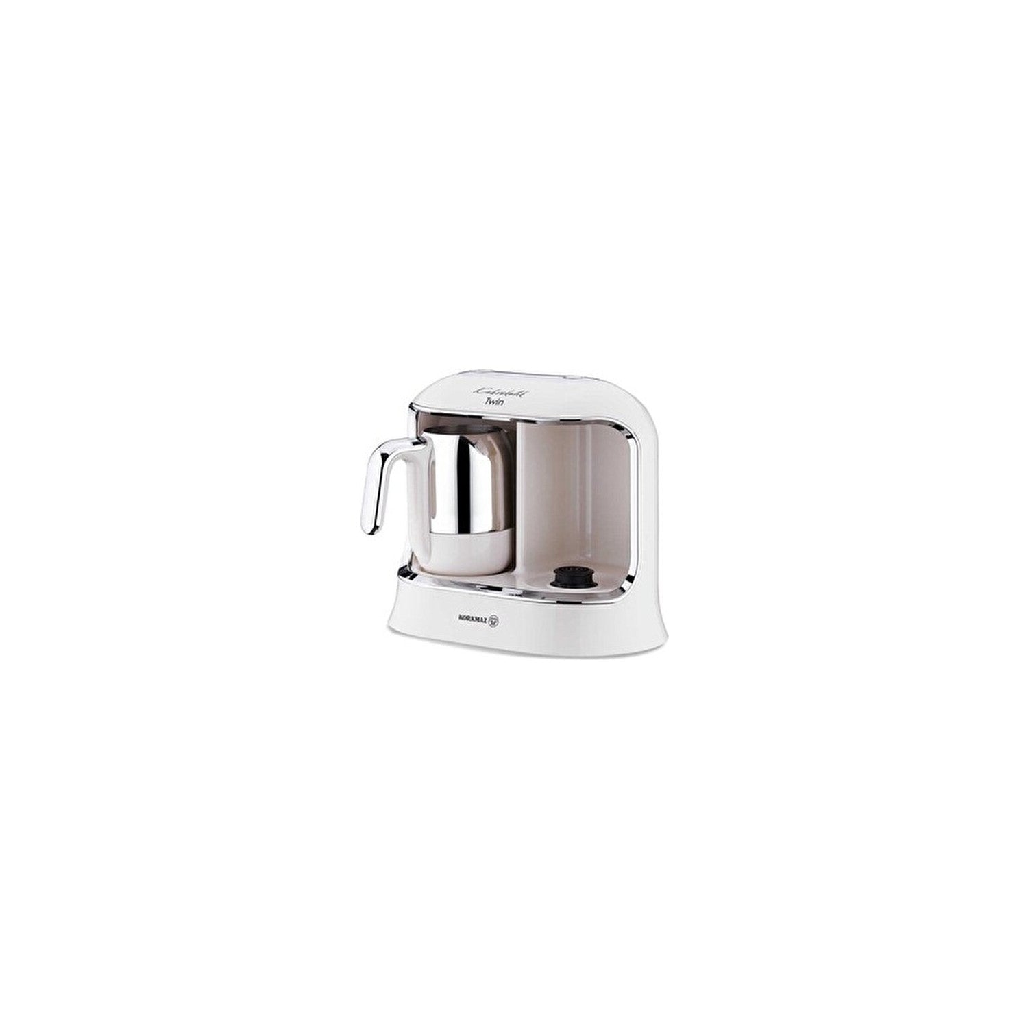 Korkmaz Kahvekolik Twin A861-08 Coffee Maker, Vanilla and Chrome - MALLTURK