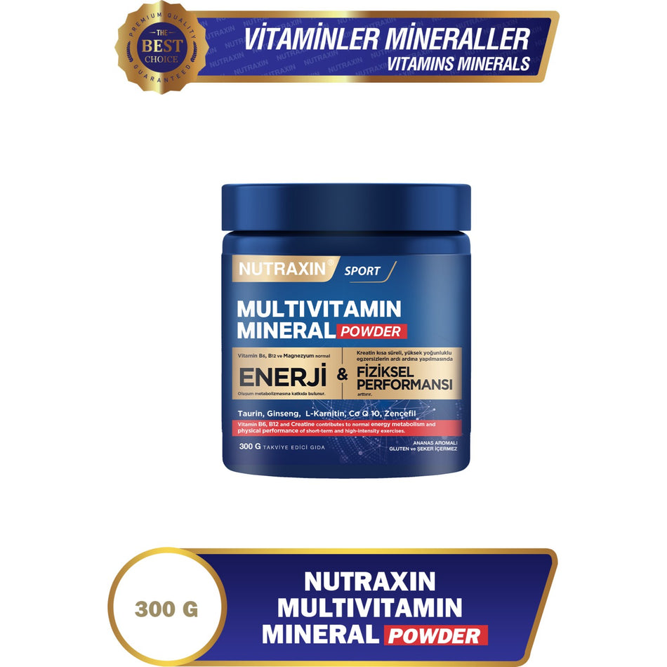 Nutraxin 300 g Multivitamin Mineral Powder For Adults Turkey Origin Energy Support - MALLTURK