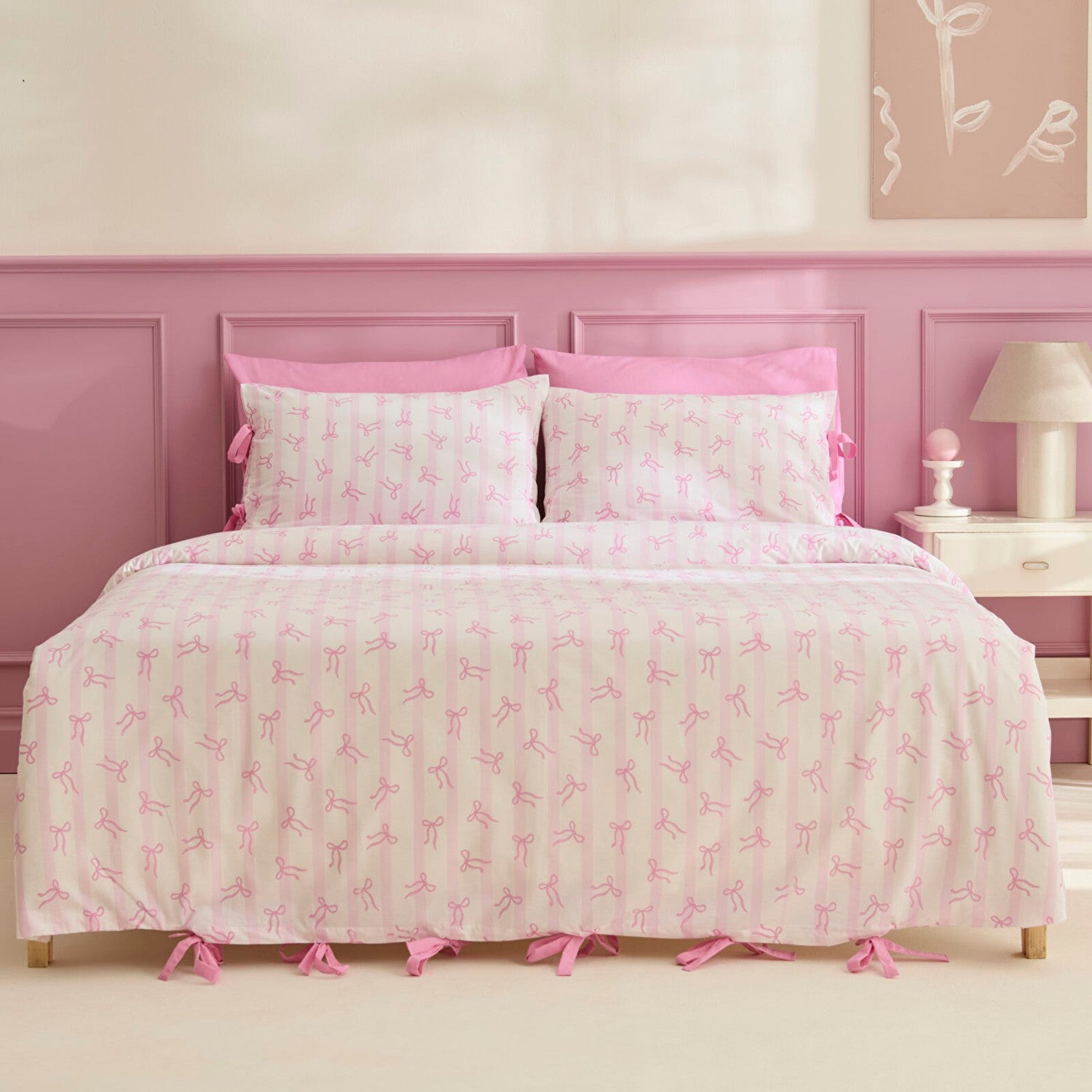 Karaca Home Ribelle %100 Cotton Single Duvet Cover Set Pink - MALLTURK