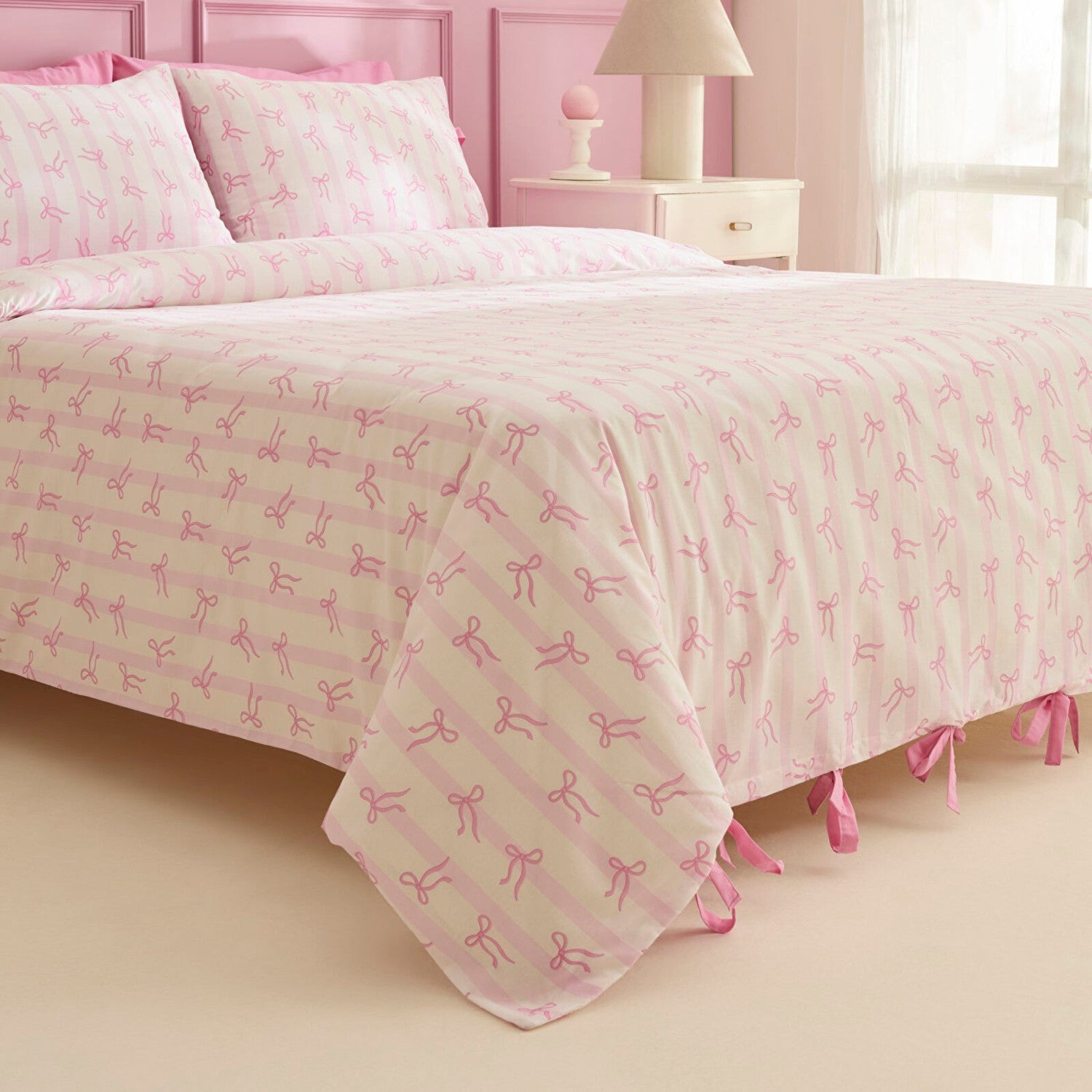 Karaca Home Ribelle %100 Cotton Single Duvet Cover Set Pink - MALLTURK