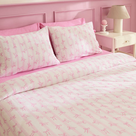 Karaca Home Ribelle %100 Cotton Single Duvet Cover Set Pink - MALLTURK