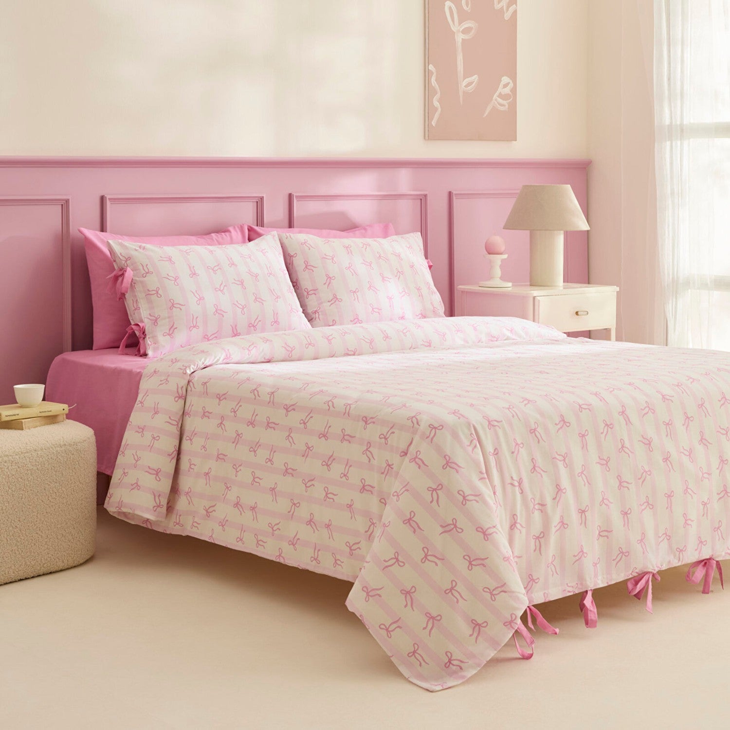 Karaca Home Ribelle %100 Cotton Single Duvet Cover Set Pink - MALLTURK