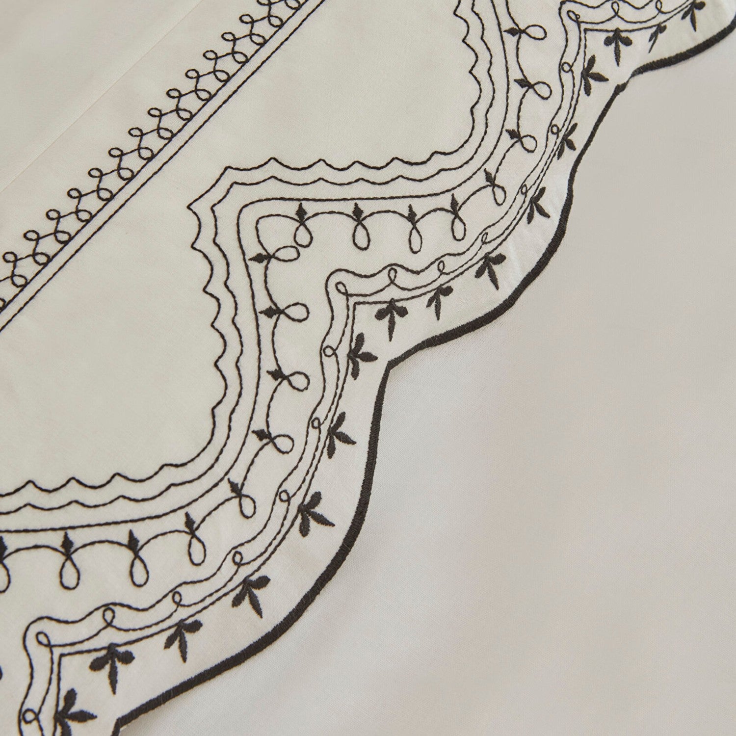 Karaca Home Orvin Double Embroidered Duvet Cover Set White - MALLTURK