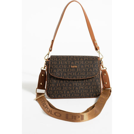 Just Polo Brown 2-Compartment Women's Shoulder Bag Dimensions: Height 16 cm, Width 23 cm Fashion Bag - MALLTURK