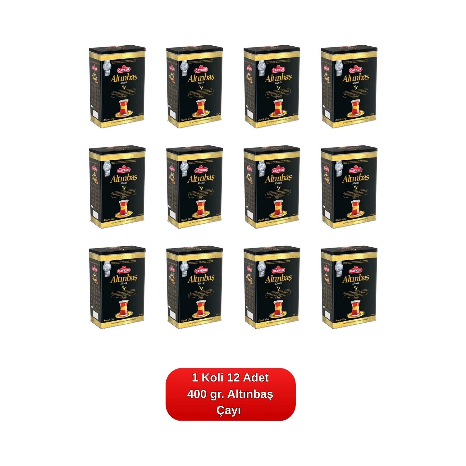 Caykur Altinbas tea metal tin 400 g.12-pack case - MALLTURK