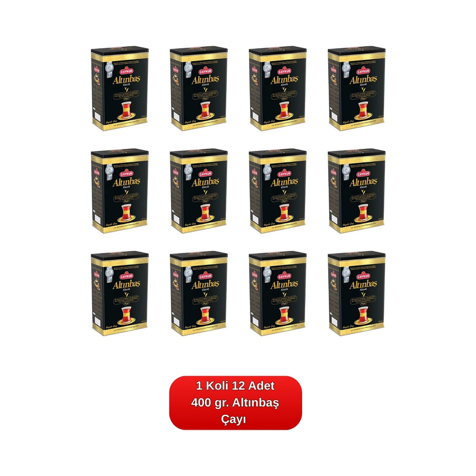 Caykur Altinbas tea metal tin 400 g.12-pack case - MALLTURK