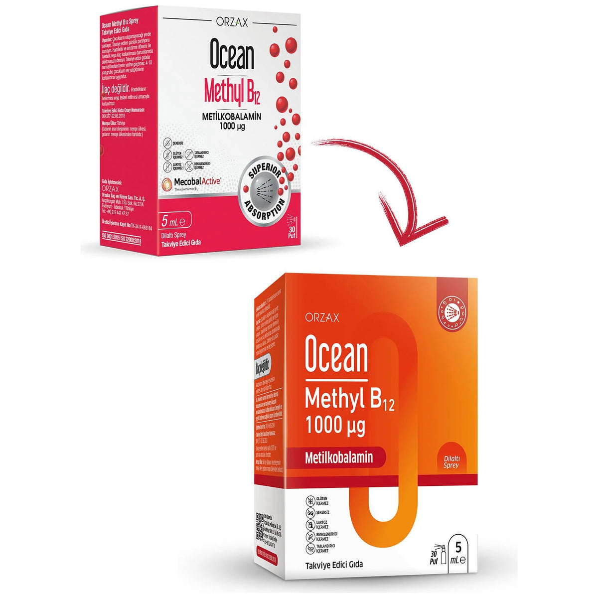 Orzax Ocean Methyl B12 1000 mcg 5 ml - MALLTURK