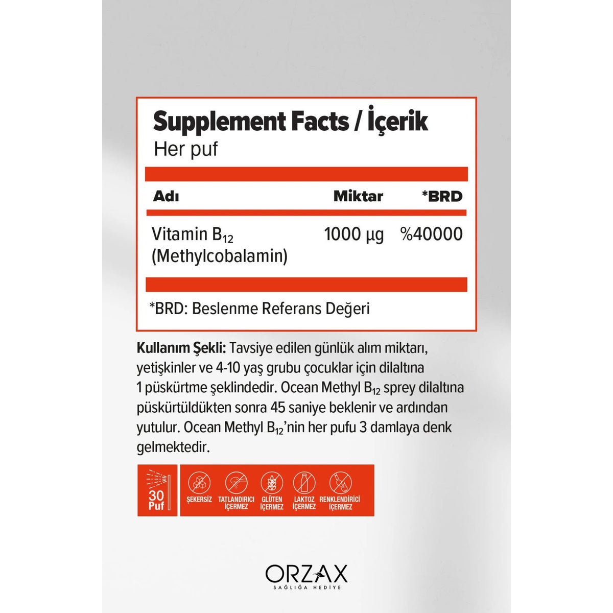Orzax Ocean Methyl B12 1000 mcg 5 ml - MALLTURK