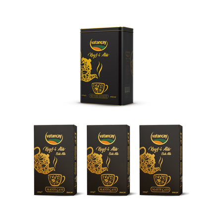 Vatancay Keyf-I Ala Mayis tea 1 metal tin 3 Karton Kutu 4 kg - MALLTURK