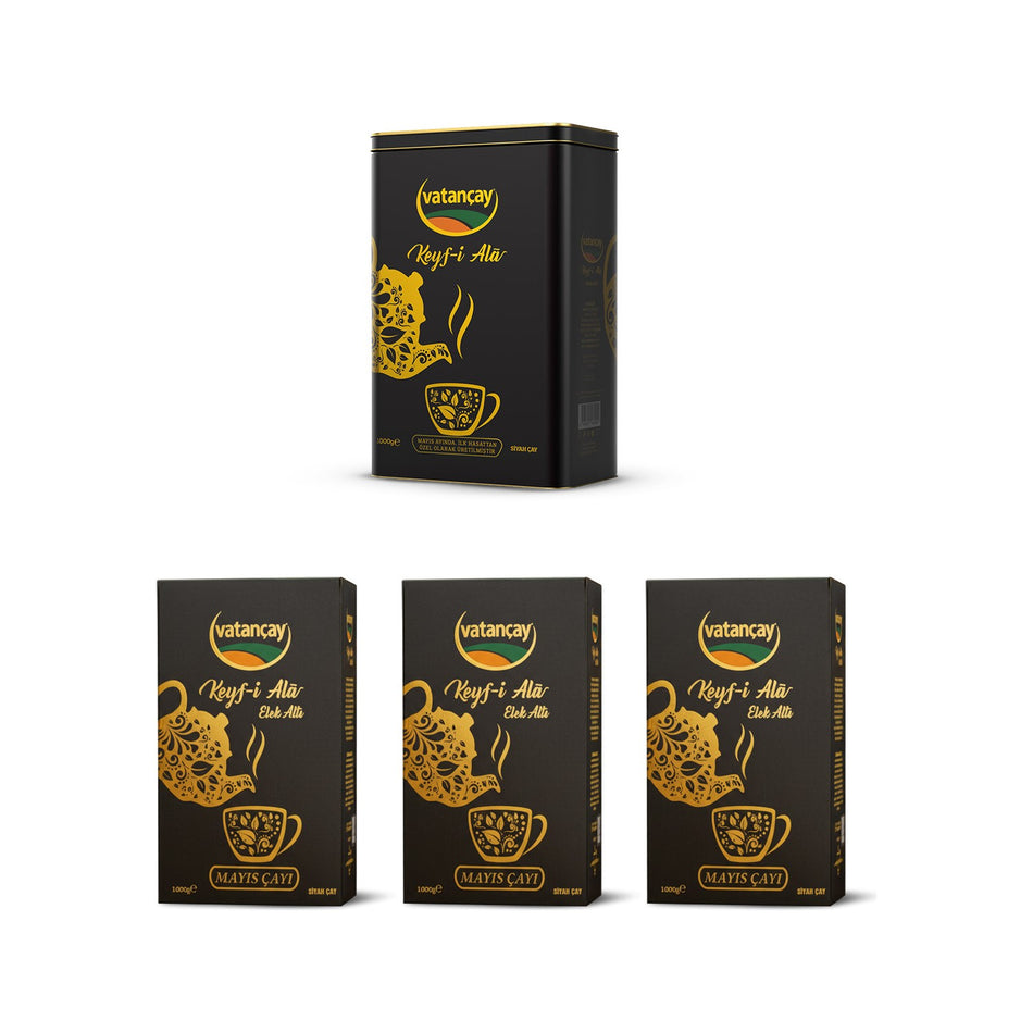 Vatancay Keyf-I Ala Mayis tea 1 metal tin 3 Karton Kutu 4 kg - MALLTURK