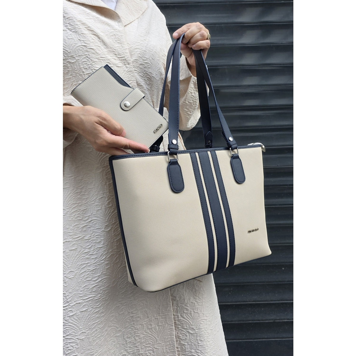 Just Polo JP Just Polo Women's Shoulder Bag Navy Blue - Stone - MALLTURK