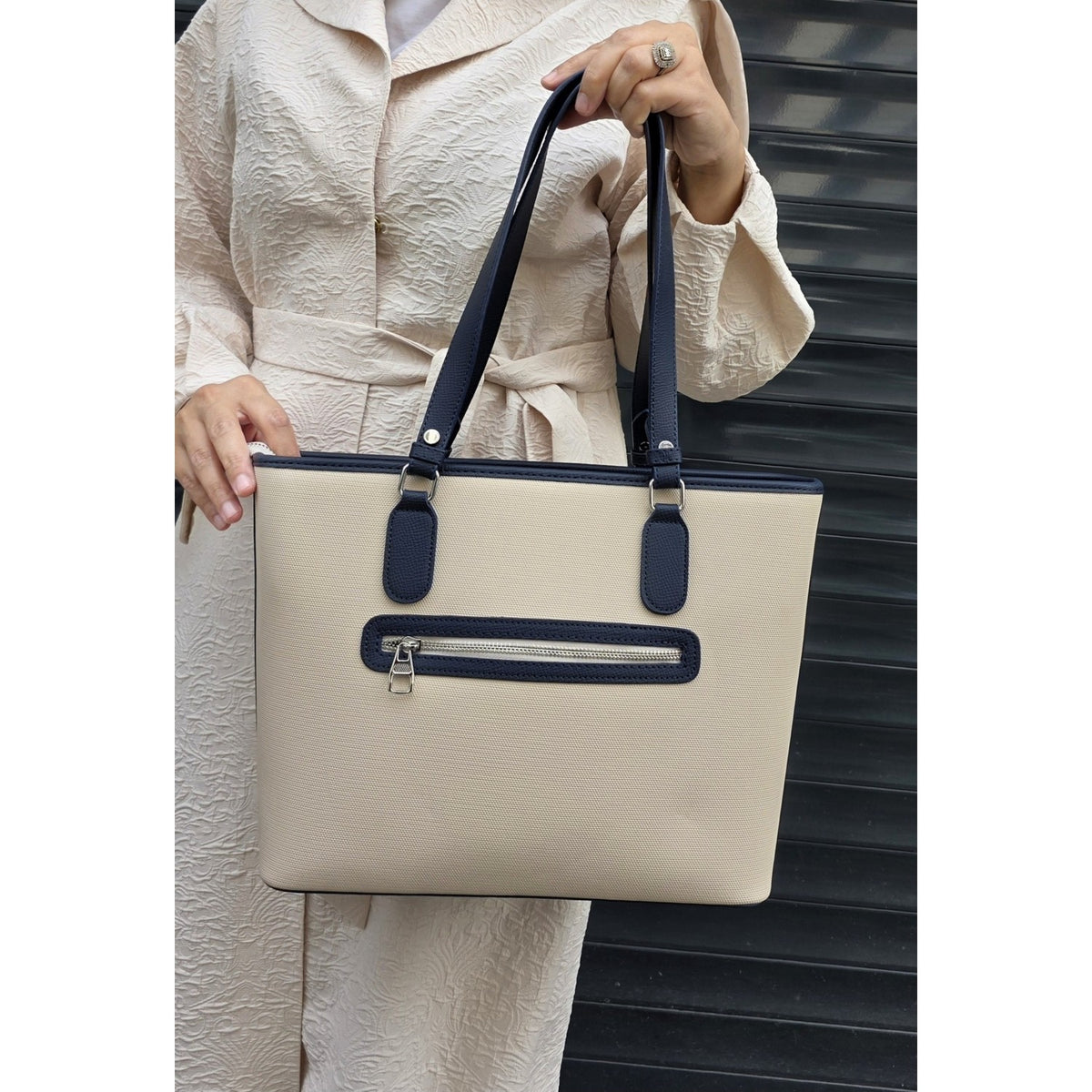Just Polo JP Just Polo Women's Shoulder Bag Navy Blue - Stone - MALLTURK