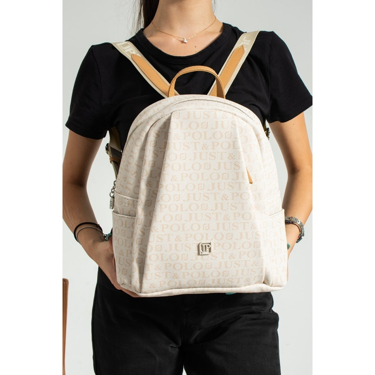 Just Polo Women's Backpack Cream - Tan - MALLTURK