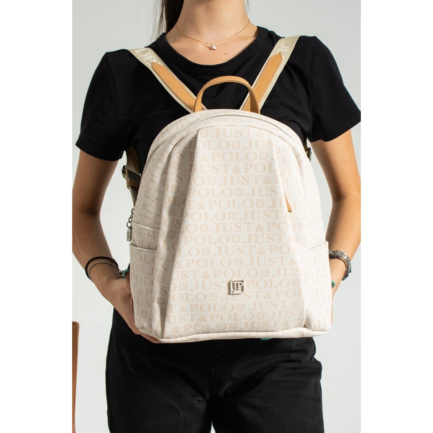Just Polo Women's Backpack Cream - Tan - MALLTURK