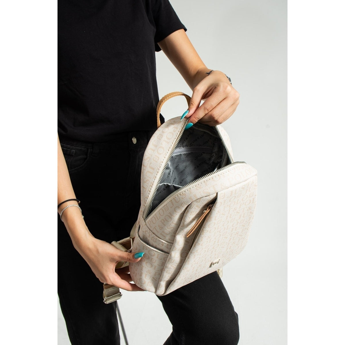 Just Polo Women's Backpack Cream - Tan - MALLTURK