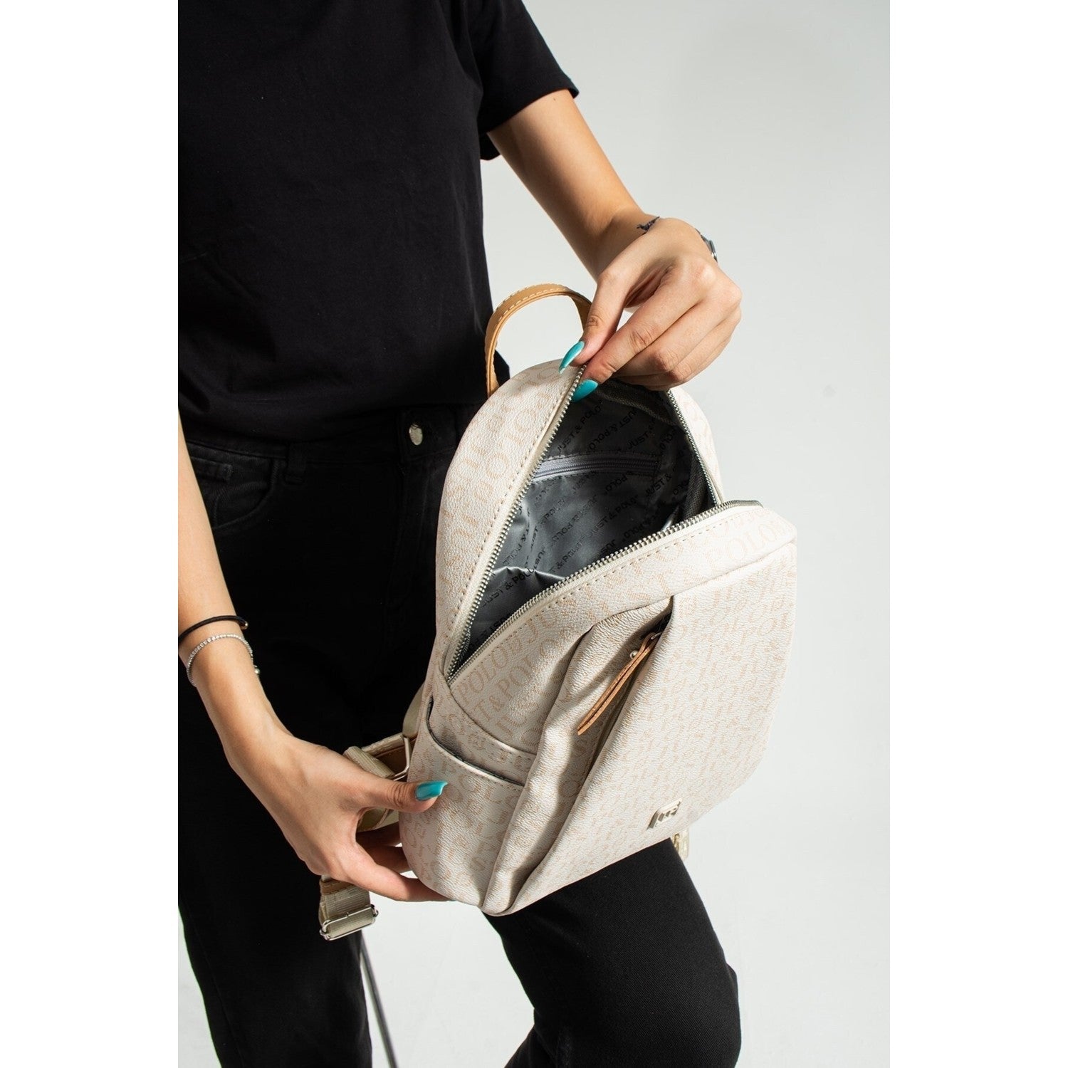 Just Polo Women's Backpack Cream - Tan - MALLTURK
