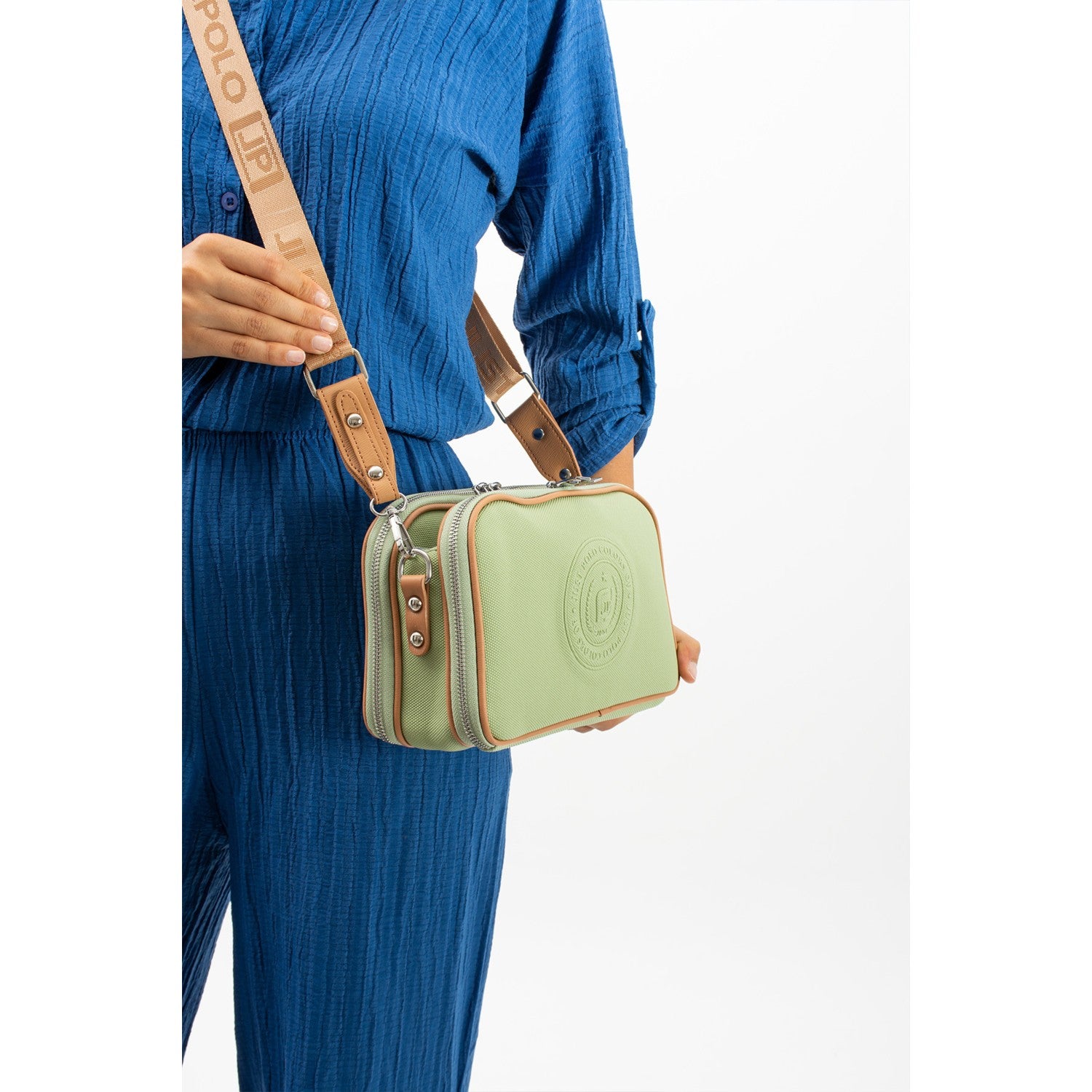 Just Polo Women's Shoulder & Messenger Bag Dimensions: Height: 16 cm Width: 26 cm Pistachio Green - MALLTURK