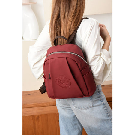 Just Polo Women's Backpack, New Season. Dimensions: Height 31 cm, Width 29 cm. Burgundy - MALLTURK
