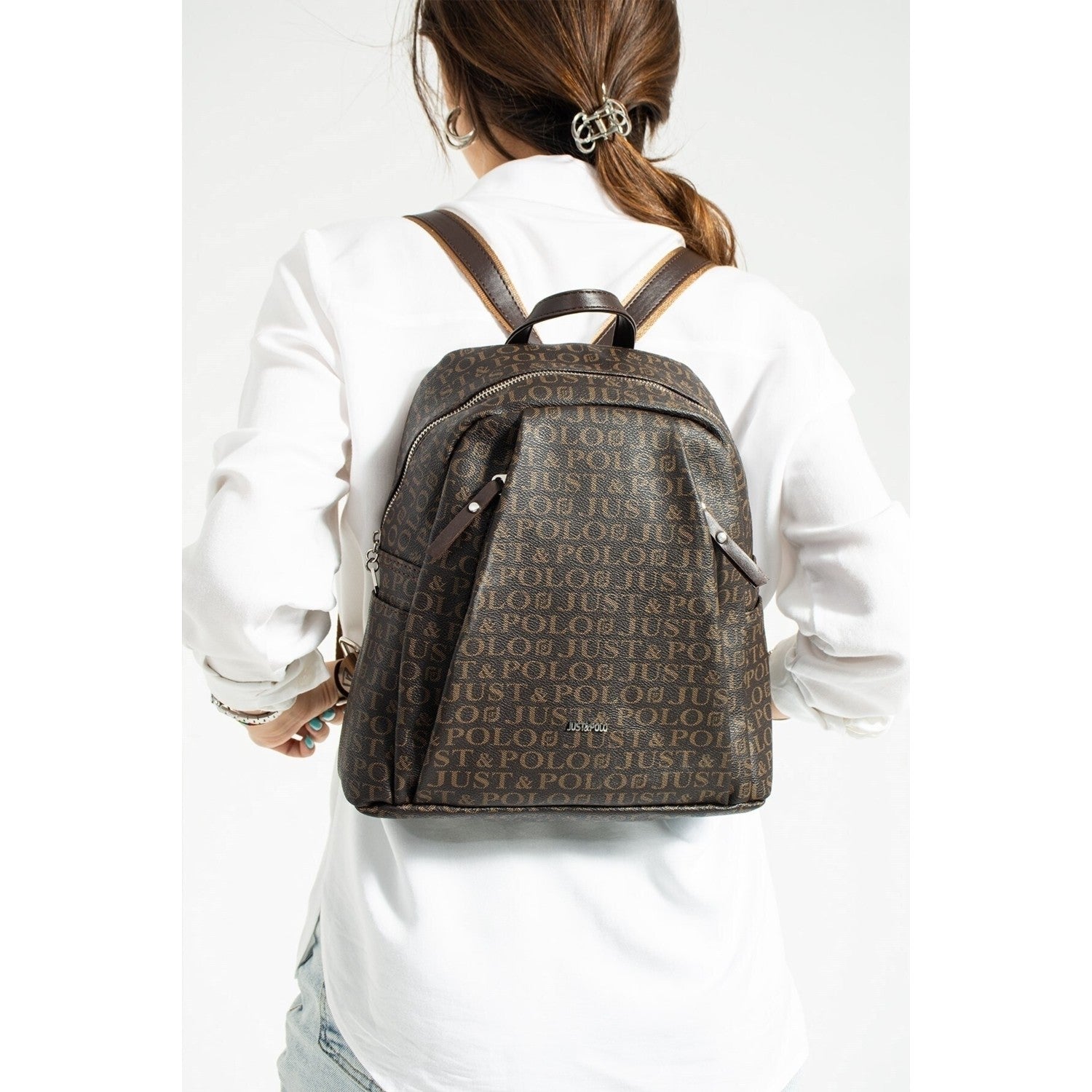 Just Polo Women's Backpack Brown - MALLTURK