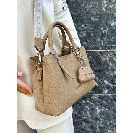 Just Polo Original Women's New Season 3-Compartment Luxury Soft Leather Adjustable Crossbody Stylish Shoulder Bag Mink - MALLTURK