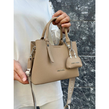 Just Polo Original Women's New Season 3-Compartment Luxury Soft Leather Adjustable Crossbody Stylish Shoulder Bag Mink - MALLTURK