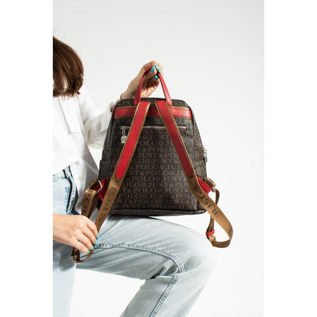 Just Polo Women's Backpack Brown - Red - MALLTURK