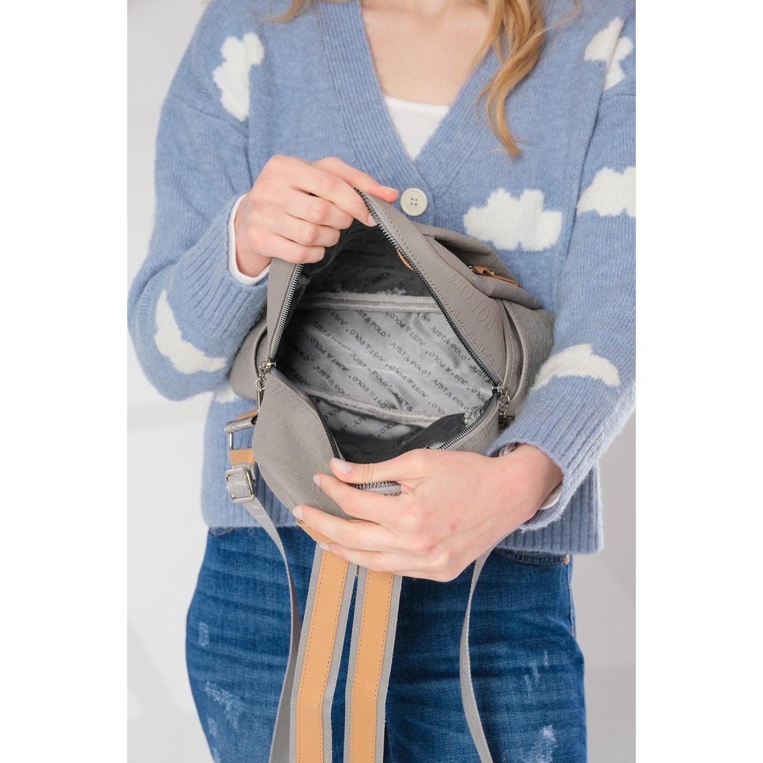 Just Polo Women's Backpack Gray - MALLTURK