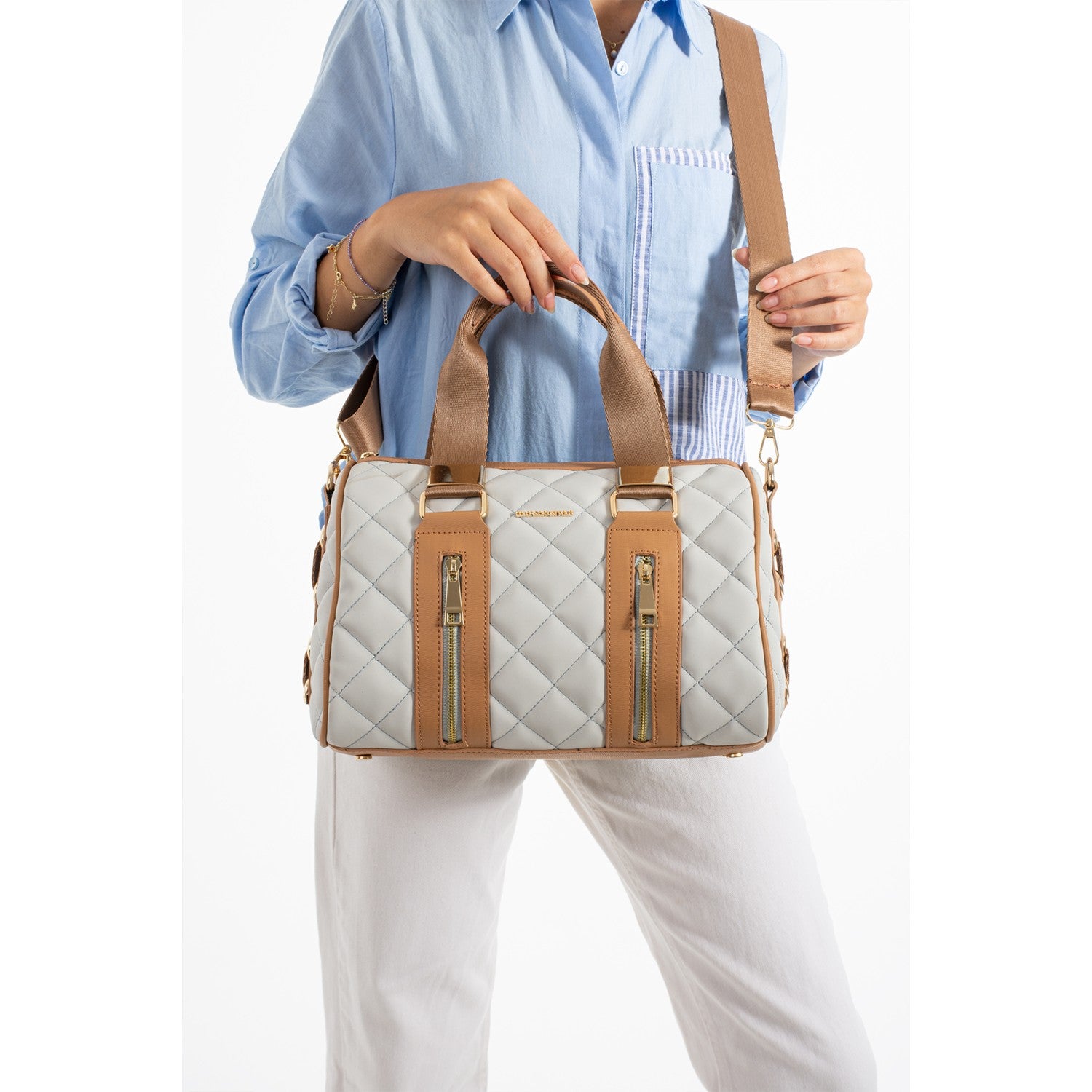 Just Polo Women's Hand and Shoulder Bag New Season 4107 Gray Fashion Bag - MALLTURK