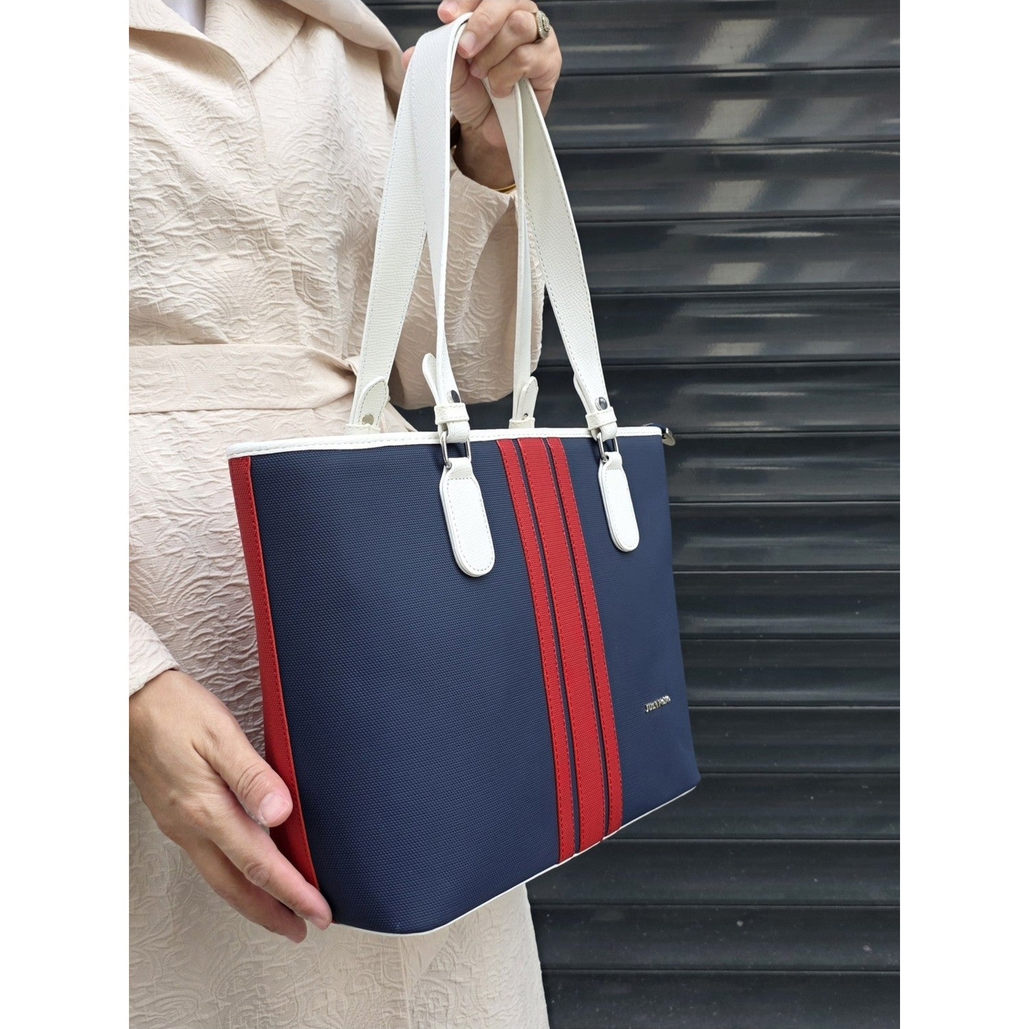 Just Polo JP Just Polo Women's Shoulder Bag Navy Blue - Red - White - MALLTURK