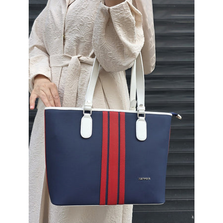 Just Polo JP Just Polo Women's Shoulder Bag Navy Blue - Red - White - MALLTURK