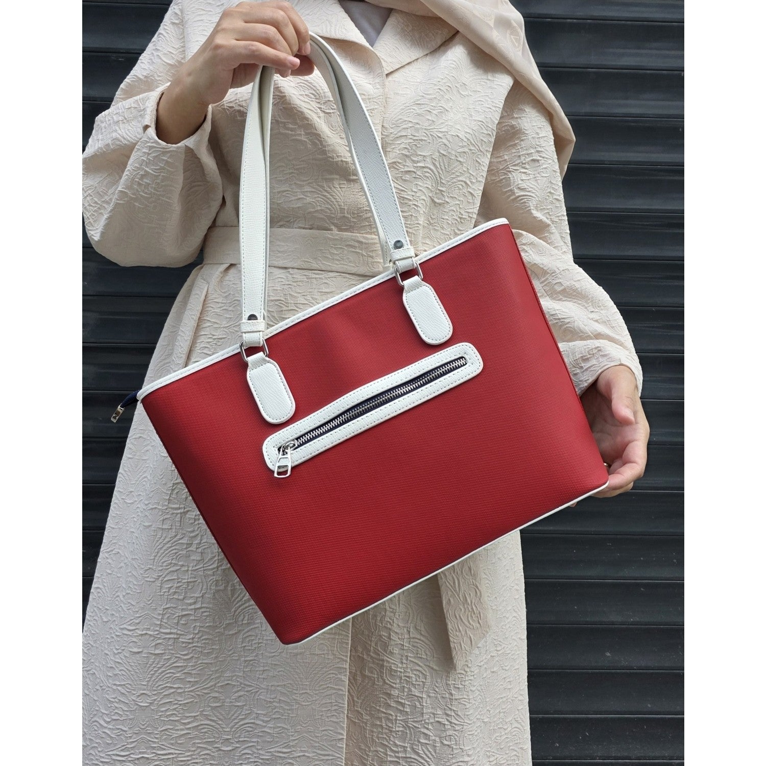 Just Polo JP Just Polo Women's Shoulder Bag Navy Blue - Red - White - MALLTURK