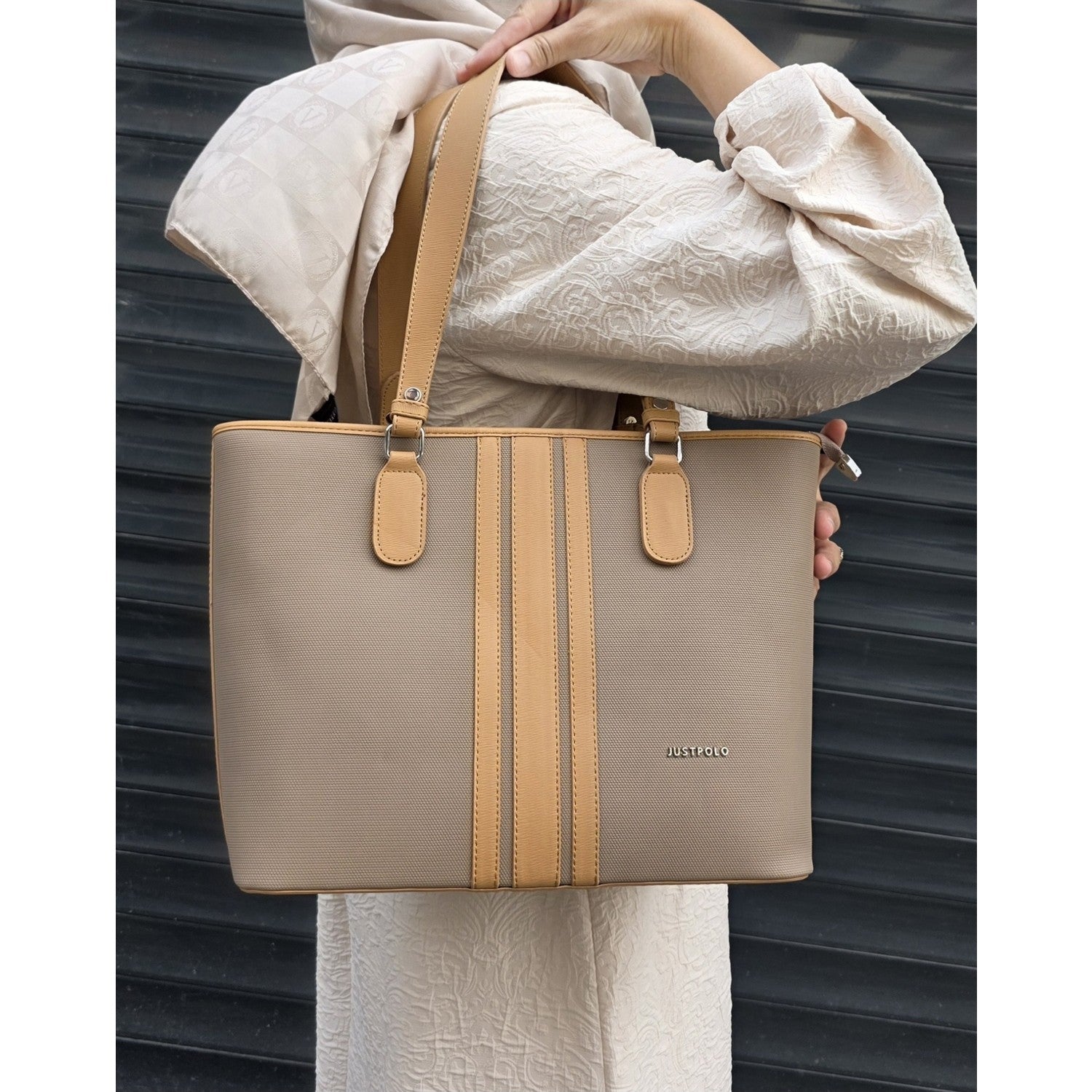 Just Polo JP Just Polo Women's Shoulder Bag Beige - Tan - MALLTURK