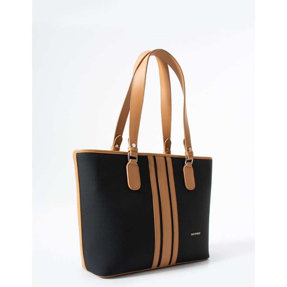 Just Polo JP Just Polo Women's Shoulder Bag Black - Tan - MALLTURK